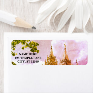 LDS TEMPLE, SALT LAKE CITY UTAH LABEL