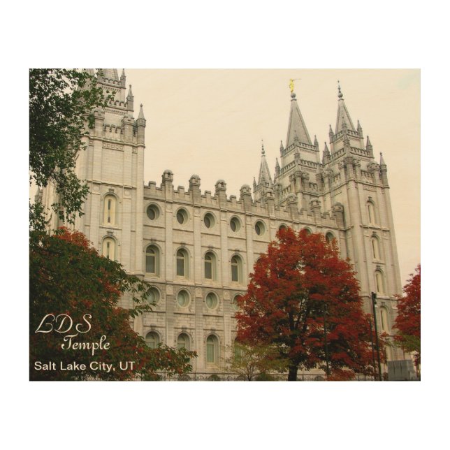 LDS Temple Wood Canvas Print (Front)