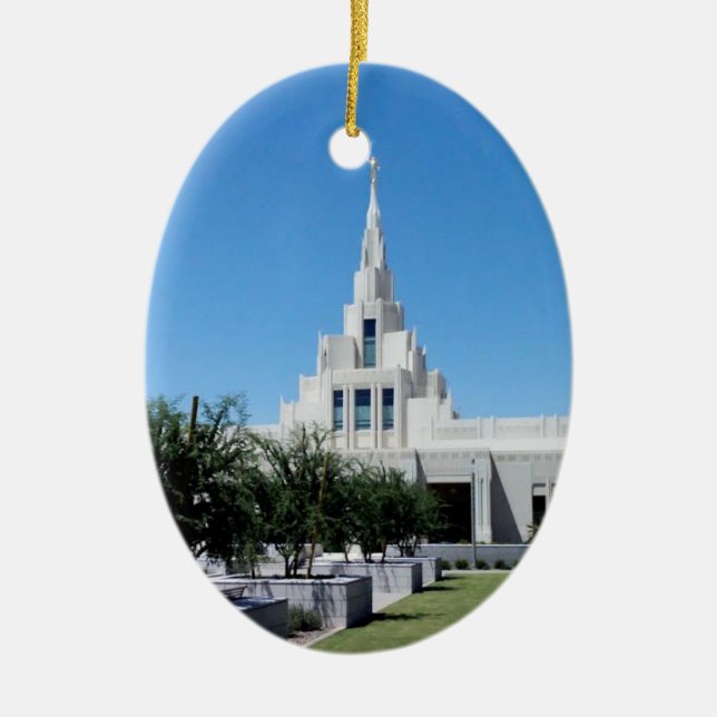 LDS Temples Ceramic Ornament (Front)