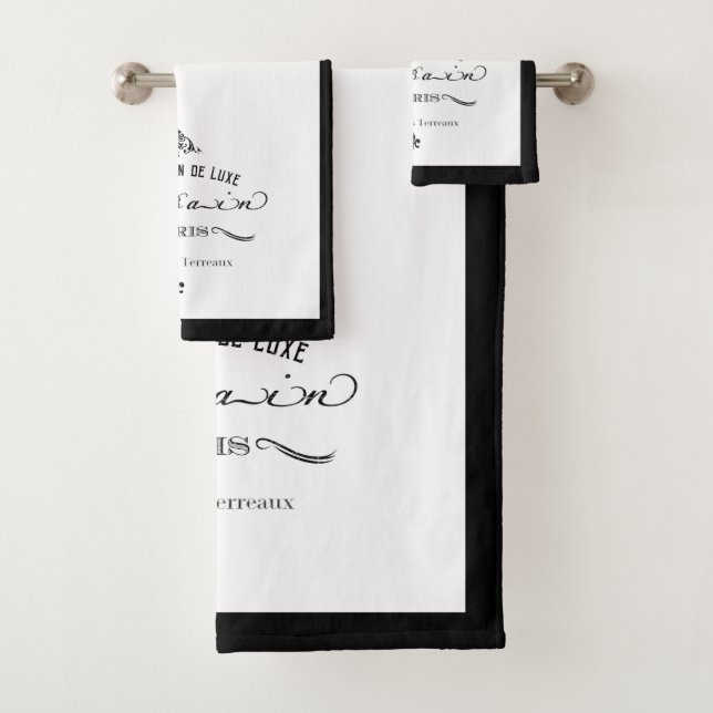 Le Bain Black Boarder Bath Towel Set (Insitu)