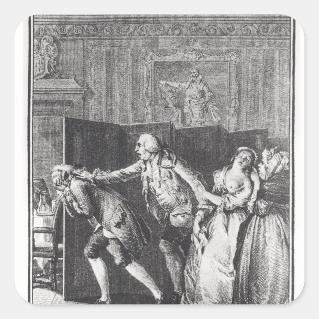 Le Baron chassa Candide du Chateau Square Sticker (Front)