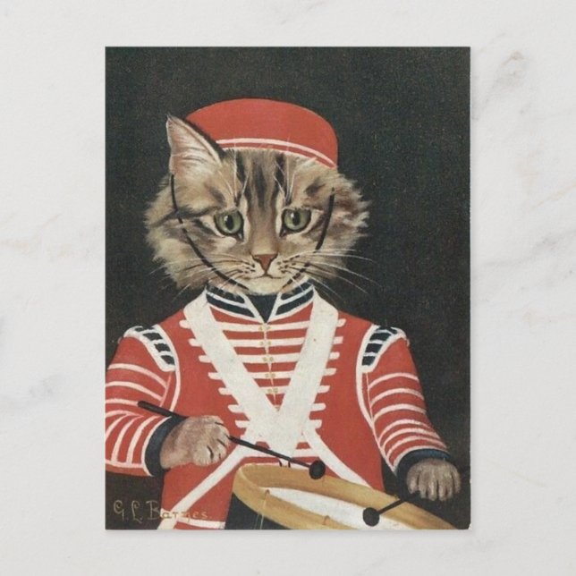 Le batteur chat postcard (Front)