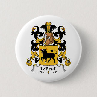 Le Beuf Family Crest Pinback Button
