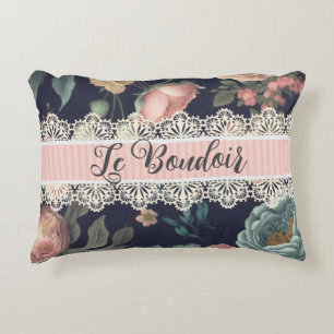 Le Boudoir Vintage Lace and Fabric Accent Pillow