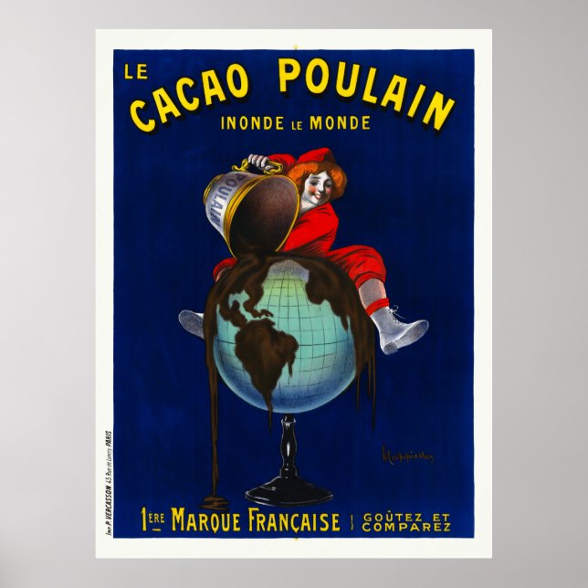 Le Cacao Poulain France Vintage Poster 1911 (Front)