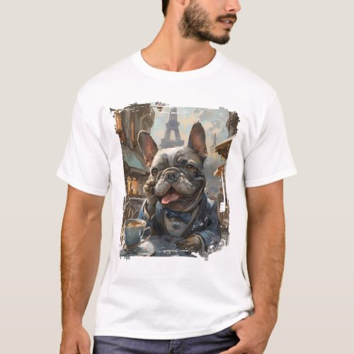 Le Caf Bulldog T_Shirt