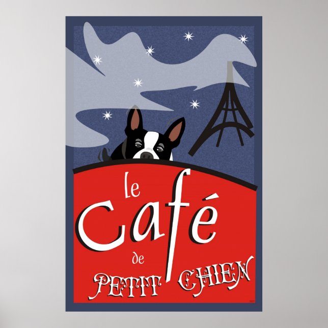 Le Cafe de Petit Chien, Paris (nuit) Poster (Front)