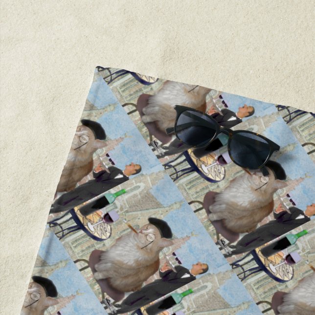 Le Cat du Cafe Beach Towel (In Situ)