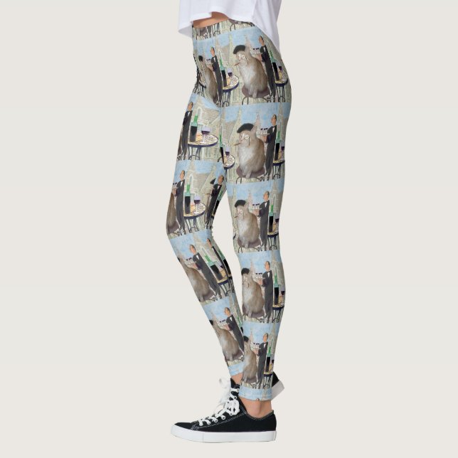 Le Cat du Cafe Leggings (Left)