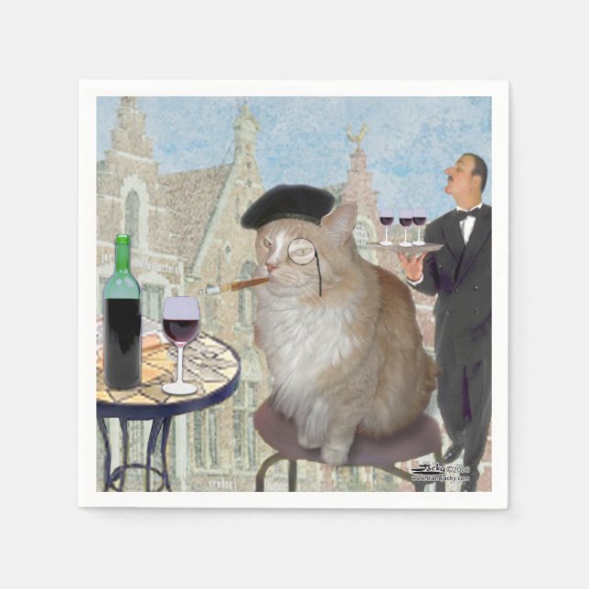 Le Cat du Cafe Napkins (Front)