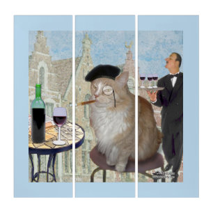 Le Cat du Cafe Triptych