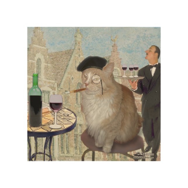 Le Cat du Cafe Wood Wall Art (Front)