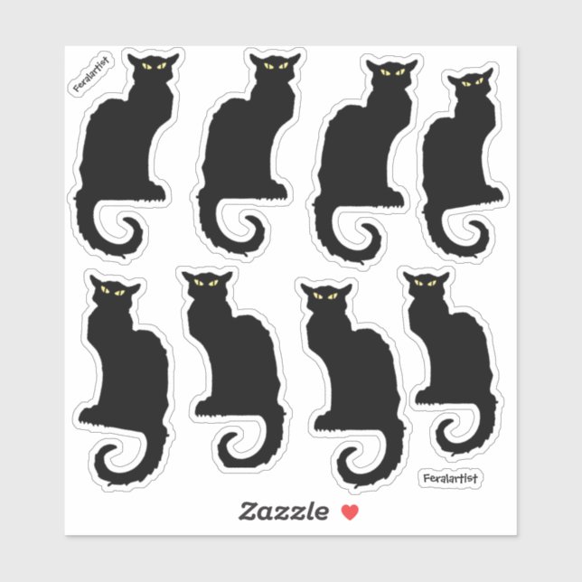 Le Cat Noir, Black Cat Sticker (Sheet)