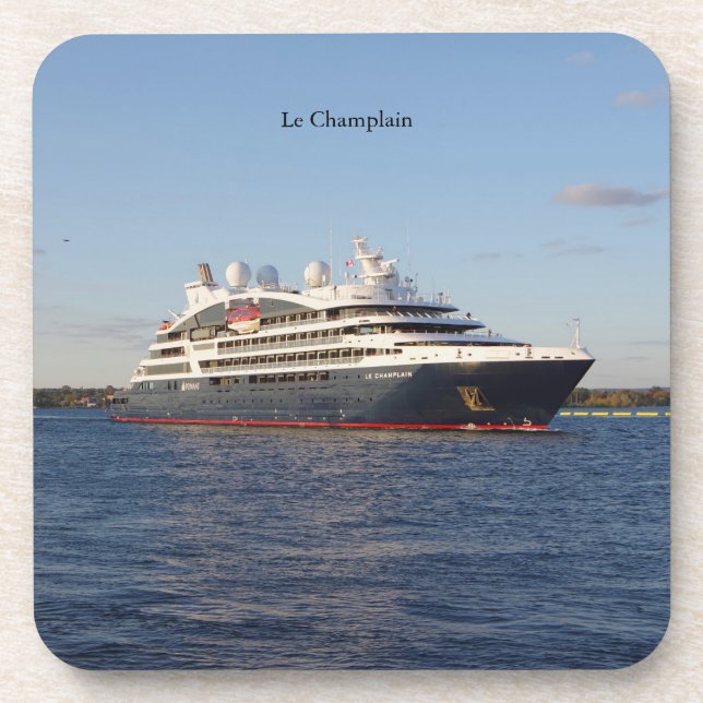 Le Champlain set of 6 plastic coasters (Front)