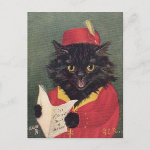 Le chat chanteur postcard