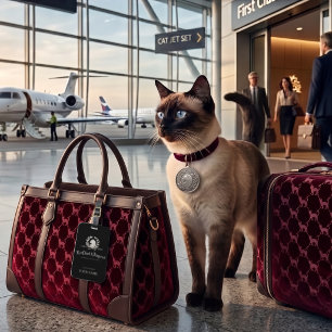 Le Chat d'Argent French Silver Cat Custom Luggage Tag