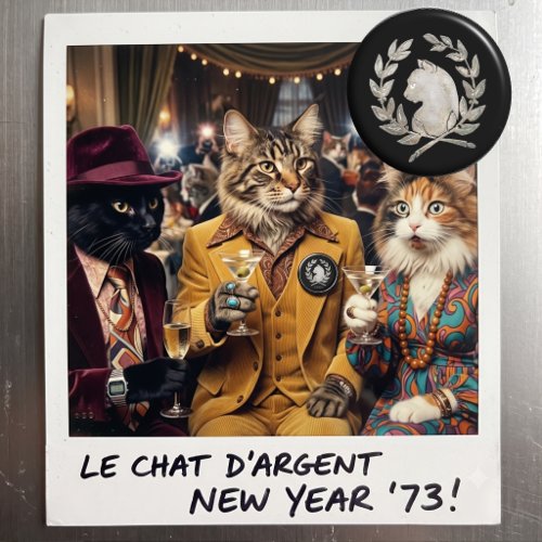 Le Chat d'Argent Paris Vintage French Silver Cat C Magnet