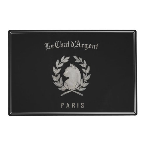 Le Chat d'Argent Placemat | Antique Silver Black