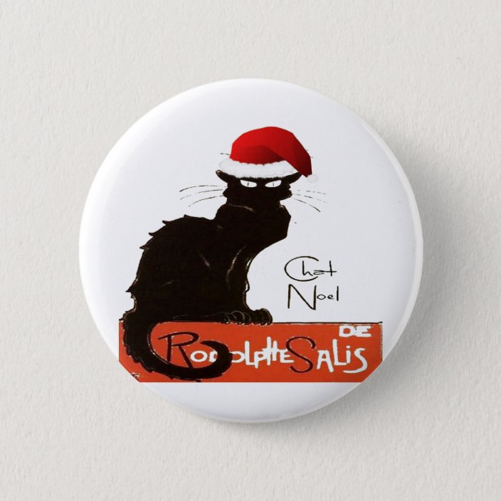 Le Chat Noel Pinback Button Zazzle Com