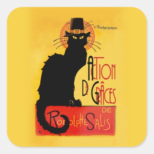 Le Chat Noir _ Action De Grces Square Sticker