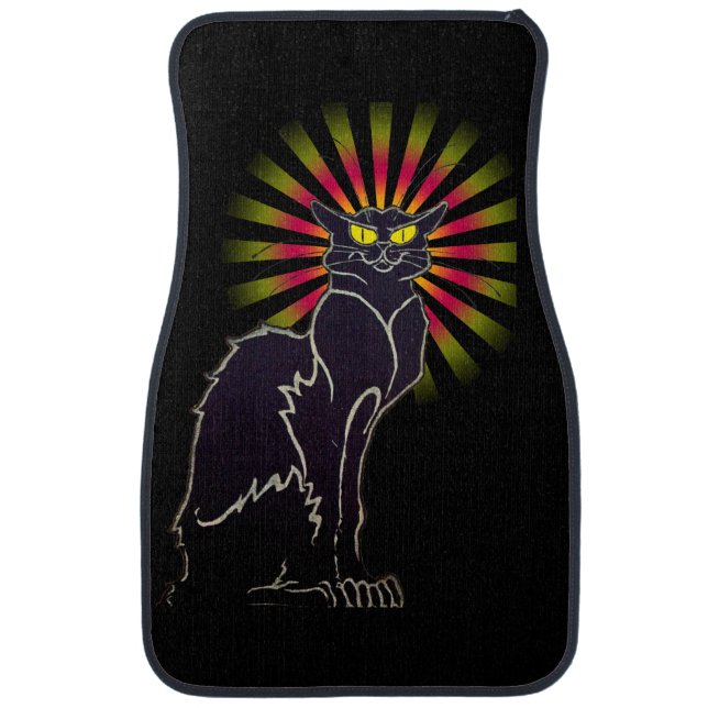 Le Chat Noir Black Cat Cabaret Car Mat Set (Front)