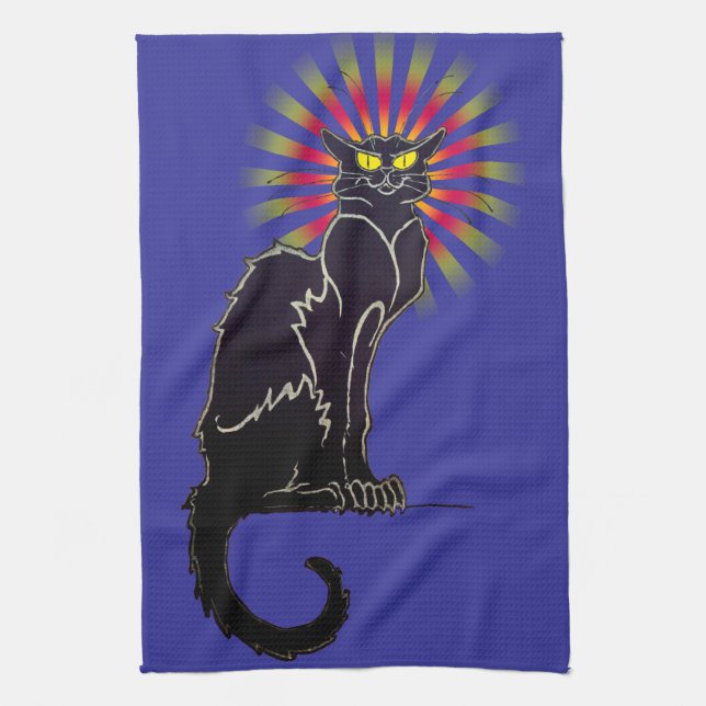 Le Chat Noir Black Cat Kitchen Towel (Vertical)