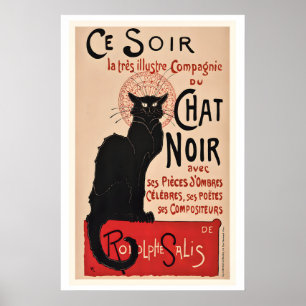 Le Chat Noir Black Cat Vintage Advertising Poster