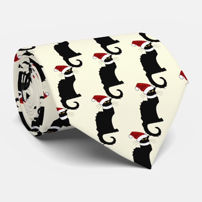 Le Chat Noir Christmas Neck Tie (Rolled)