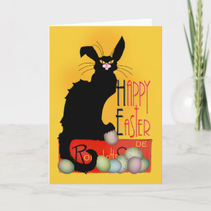 Le Chat Noir Easter Bunny Ears Holiday Card