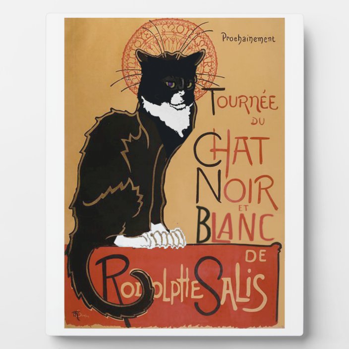 Le Chat Noir Et Blanc French Plaque Zazzle Com