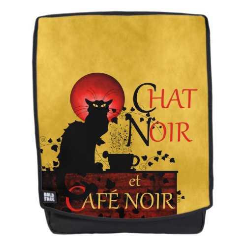 Le Chat Noir et Caf Noir Black Cat Black Coffee Backpack