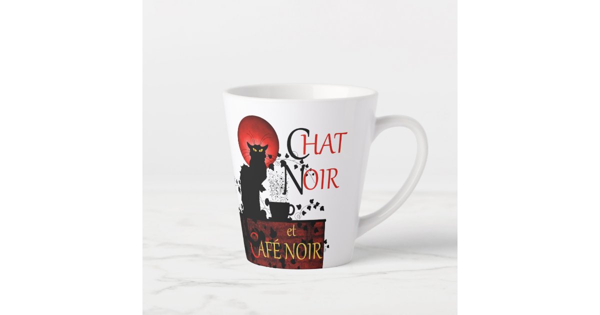 Le Chat Noir Et Cafe Noir Coffee Latte Mug Zazzle Com