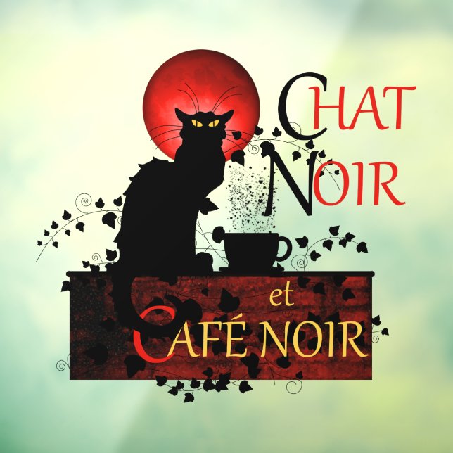 Le Chat Noir et Café Noir Window Cling (Sheet 3)