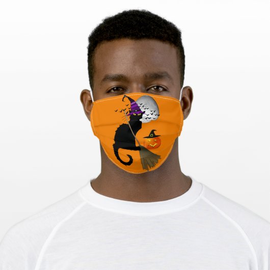 Le Chat Noir - Halloween Witch Cat Adult Cloth Face Mask (Worn)