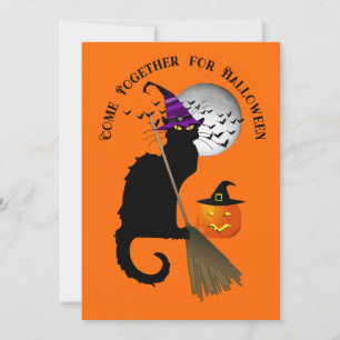 Le Chat Noir Halloween Witch Invitation