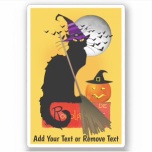 Le Chat Noir Halloween Witch Sticker
