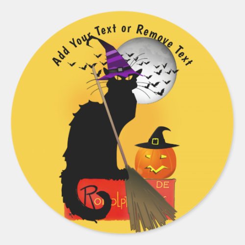 Le Chat Noir Halloween Withc  Classic Round Sticker