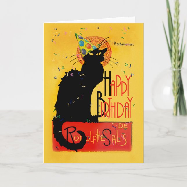 Le Chat Noir Happy Birthday Card (Front)