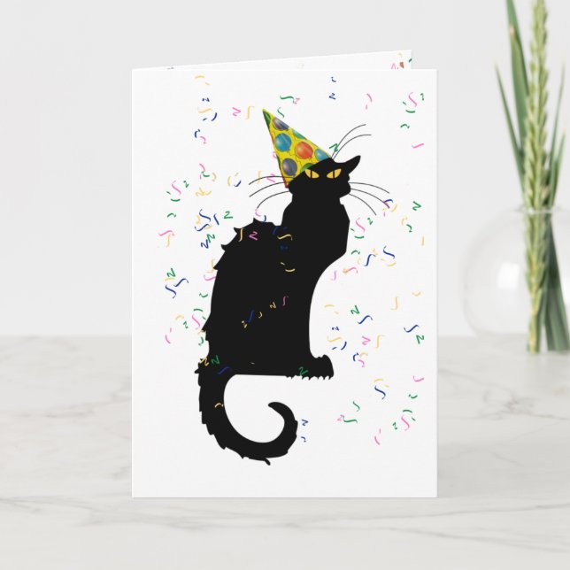 Le Chat Noir Happy Birthday Card (Front)