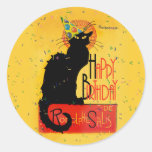 Le Chat Noir Happy Birthday Classic Round Sticker