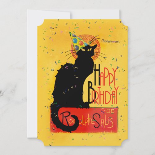 Le Chat Noir _ Happy Birthday Greetings Invitation