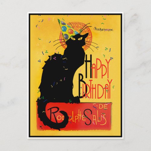 Le Chat Noir _ Happy Birthday Greetings Postcard