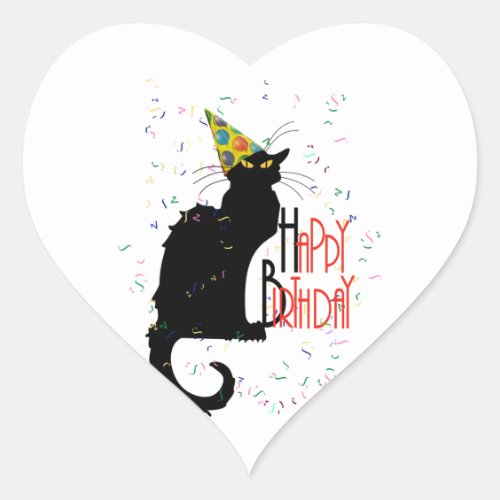 Le Chat Noir _ HAPPY BIRTHDAY Heart Sticker