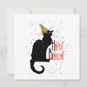 Le Chat Noir Happy Birthday Invitation