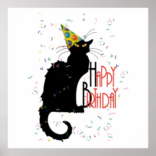 Le Chat Noir _ HAPPY BIRTHDAY Poster