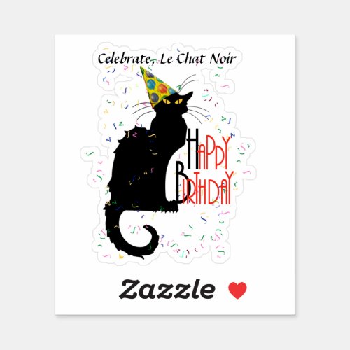 Le Chat Noir Happy Birthday Sticker