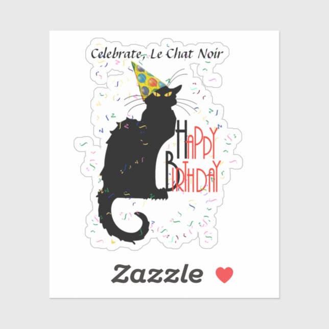Le Chat Noir Happy Birthday Sticker (Sheet)