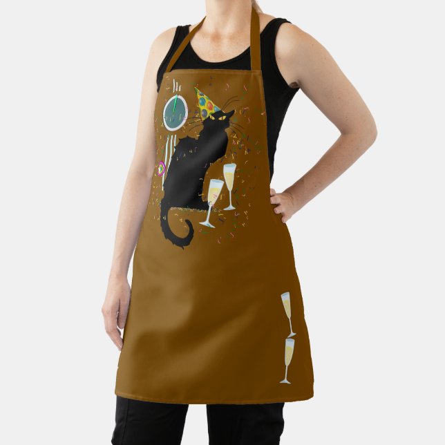 Le Chat Noir Happy New Year Party Apron (Insitu)