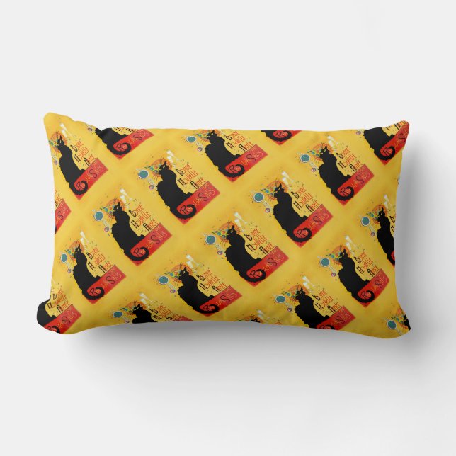 Le Chat Noir Happy New Year Party Lumbar Pillow (Front)
