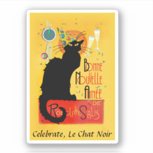 Le Chat Noir Happy New Year Party Sticker